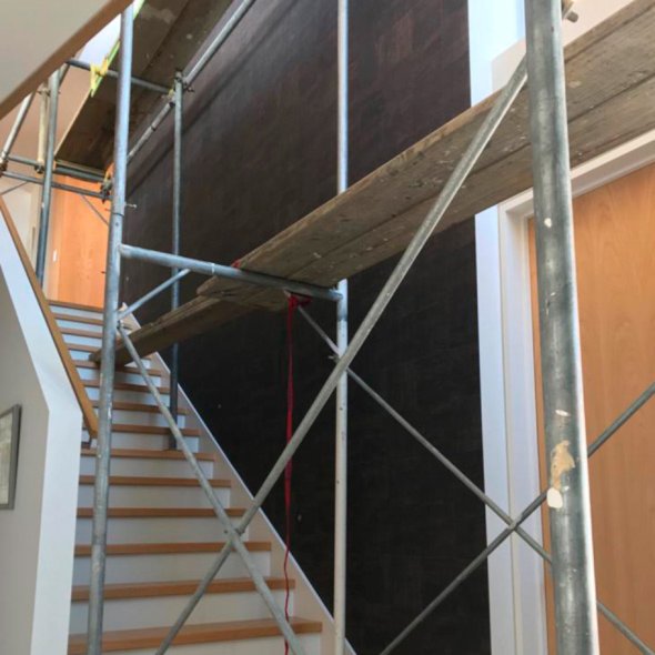 Stairwell Scaffolding for Wallpaper in Wellington